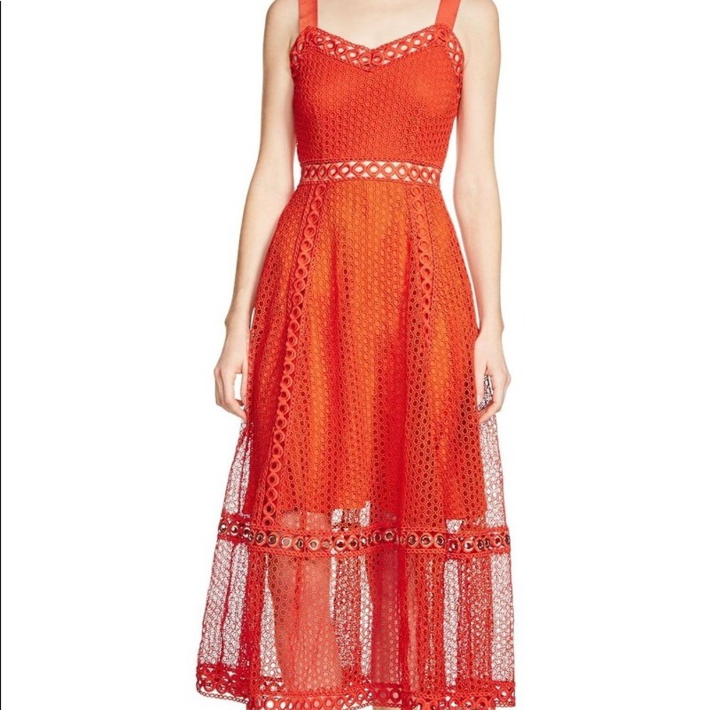 NWOT Maje - Orange lace Rita dress